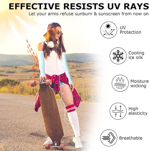 AURUZA Sun Protection Arm Sleeves for Men & Women UV Sleeves Sun Sleeves for Golf Cycling Football Sleeves in Saudi Arabia