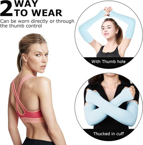 AURUZA Sun Protection Arm Sleeves for Men & Women UV Sleeves Sun Sleeves for Golf Cycling Football Sleeves in Saudi Arabia