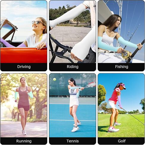 AURUZA Sun Protection Arm Sleeves for Men & Women UV Sleeves Sun Sleeves for Golf Cycling Football Sleeves in Saudi Arabia