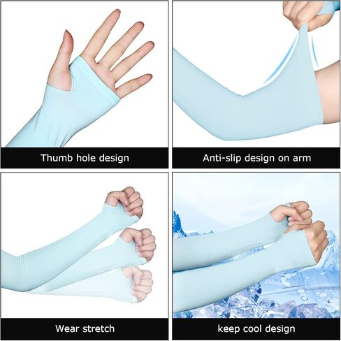 AURUZA Sun Protection Arm Sleeves for Men & Women UV Sleeves Sun Sleeves for Golf Cycling Football Sleeves in Saudi Arabia