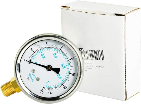 Taisher Liquid Filled Pressure Gauge, 0-30psi/kpa, 304 Stainless Steel Case, 1/4"NPT Lower Mount in Saudi Arabia