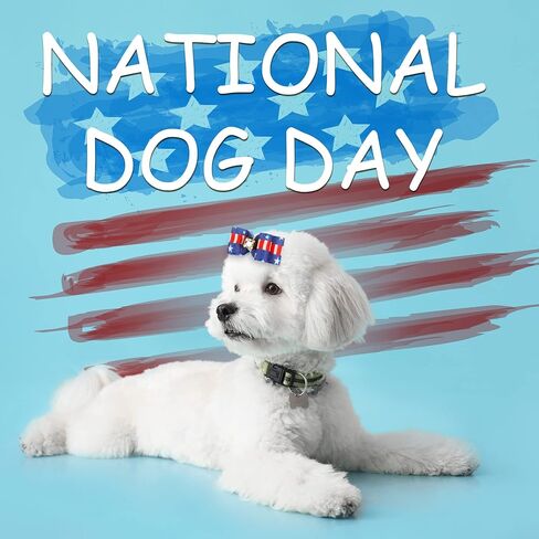 40 Pcs Independence Day Dog Cat Hair Bows Dog Hair Bows with Rubber Bands Patriotic Dog Bow Ties US Flag Rhinestone Fourth of July Dog Accessories for Puppy Pet Grooming Hair Wearing, 20 Styles in Saudi Arabia