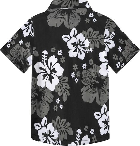 APTRO Boy's Hawaiian Shirt Tropical Beach Casual Summer Shirt #Ks27-floral Black 8-9T in Saudi Arabia