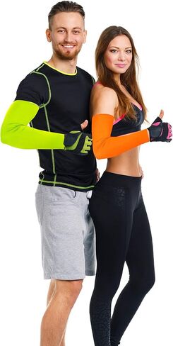 12 Pairs Unisex UV Protection Sleeves Long Arm Sleeves Cooling Sleeves Arm Cover Sleeves (Bright Colors, Ice Silk) in Saudi Arabia