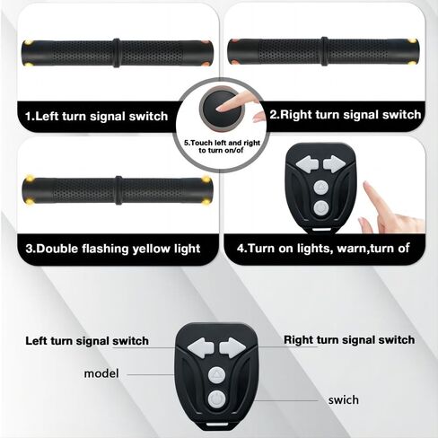 مقابض مقود الدراجة الإلكترونية/الدراجة إشارة الانعطاف، مقود دراجة قابل لإعادة الشحن USB مقابض إشارة الانعطاف سكوتر مع جهاز تحكم عن بعد، مقبض بديل مقاوم للماء/دراجة سكوتر ضوء تحذير للسلامة in Kuwait
