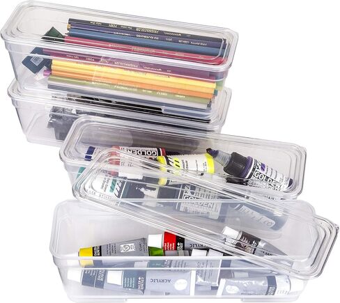 ArtBin 6969AG Bins with Lids 3-Pack, [3] Small Art & Craft Organizer Boxes, Clear in Saudi Arabia