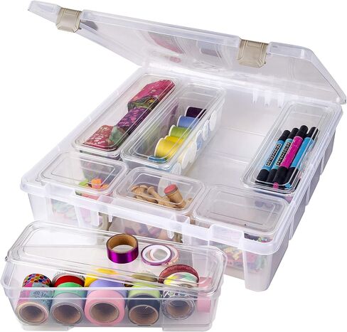 ArtBin 6969AG Bins with Lids 3-Pack, [3] Small Art & Craft Organizer Boxes, Clear in Saudi Arabia