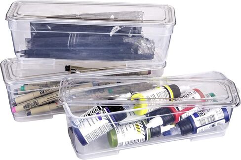 ArtBin 6969AG Bins with Lids 3-Pack, [3] Small Art & Craft Organizer Boxes, Clear in Saudi Arabia