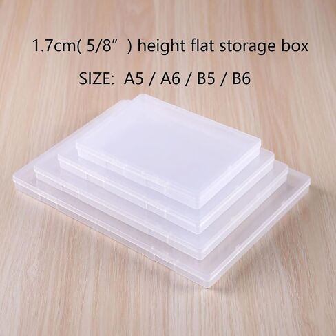 Paialco A5 Clear Plastic Storage Box, 6 x 8 Inch Flat Case Holder for Beads/Tools/Letters/Papers in Saudi Arabia