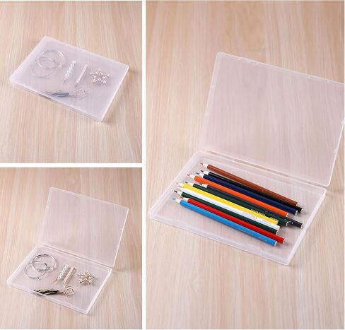 Paialco A5 Clear Plastic Storage Box, 6 x 8 Inch Flat Case Holder for Beads/Tools/Letters/Papers in Saudi Arabia