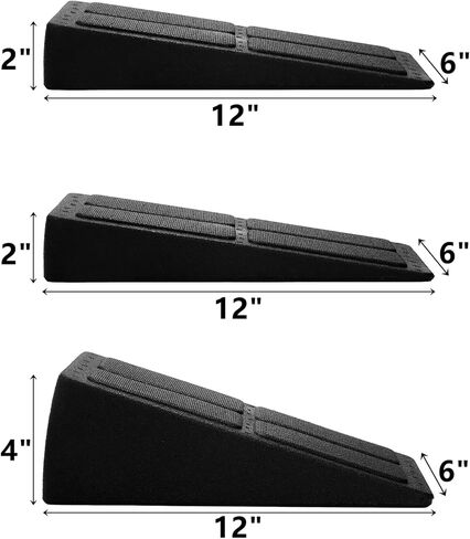 DEAYOU 3 Pack Slant Board Calf Stretcher, 12" Yoga Foam Workout Wedge, Squat Wedge Incline Board, Foot Stretching Block for Improve Lower Leg Strength, Physical Therapy, Exercise, Adjustable Angles in Saudi Arabia