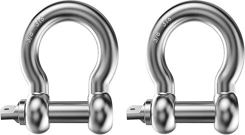 NECMETU D حلقة أغلال 3/8 بوصة 10 مللي متر مرساة تكبل الفولاذ المقاوم للصدأ 316 قارب تكبل ، الثقيلة برغي دبوس سلاسل أغلال in Kuwait