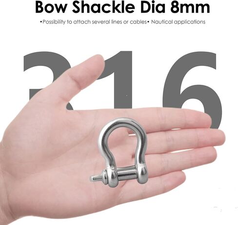 NECMETU D حلقة أغلال 3/8 بوصة 10 مللي متر مرساة تكبل الفولاذ المقاوم للصدأ 316 قارب تكبل ، الثقيلة برغي دبوس سلاسل أغلال in Kuwait