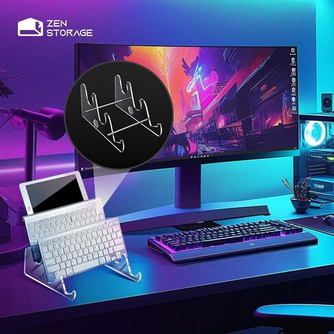حامل عرض لوحة المفاتيح ZenStorage 3Tier، حامل تخزين، حامل لوحة المفاتيح الميكانيكية، حامل أكريليك شفاف in Saudi Arabia