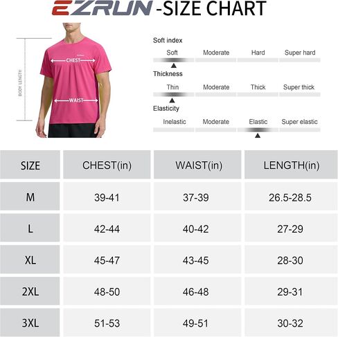 تي شيرت رجالي خفيف الوزن بأكمام قصيرة من EZRUN، سريع الجفاف، للتمرين والجري، قمصان سباحة رياضية، واقي من الطفح الجلدي in Kuwait