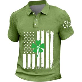 قمصان الرجال 2026 St Patricks Day قمصان الجدة المطبوعة بالعلم الأمريكي شامروك بأكمام قصيرة الأيرلندية المضحكة للعطلات تي شيرت غير رسمي in Kuwait