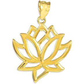 10k Yellow Gold Lotus Flower Pendant in Saudi Arabia