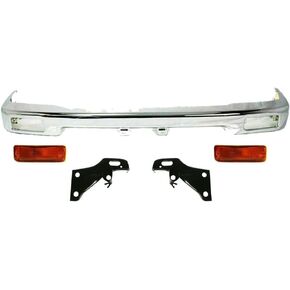 Front Bumper Chrome Steel + Brackets + Lights 2WD 5210135070 TO1002102 5201235060 5201135060 8151089134 TO1067107 TO2521107 TO1066107 9613711, 3-7 Days Delivery in Kuwait