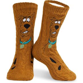 Scooby-Doo! Slipper Socks for Men Teens US Size 7.5-10, Non Slip, Soft Knitted Fluffy Socks, Fleece Lining, Gifts for Men in Saudi Arabia