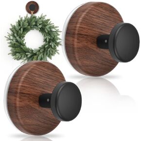 Suction Cup Wreath Hanger, No Drill Reef Hook for for Front Door/Window Glass/Over Door, New Year/Valentine/Easter/July 4th/Halloween/Thanksgiving/Christmas/Spring/Summer/Fall/Winter(Walnut, 2 Pack) in Saudi Arabia