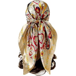 YMXHHB Silk Like Scarf Neck Scarves Women’s Large Square Satin Hair Scarf 35 x 35 inches in Kuwait