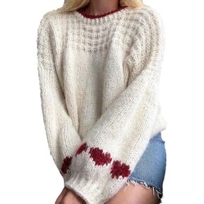 Cute Bow Sweaters for Women Long Sleeve Cozy Pullover Fall Winter Y2K Tops Aesthetic Clothes Outfits in Saudi Arabia