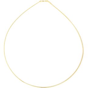 1mm thick 14k gold plated solid sterling silver 925 Italian Omega chain necklace spring ring clasp - inch 12"/30cm, 14"/35cm, 16"/40cm, 18"/45cm, 20"/50cm, 22"/55cm, 24"/60cm in Saudi Arabia