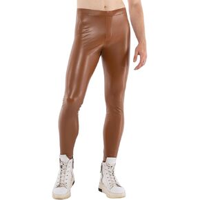 Kapow Meggings Faux Leather Men's Leggings - Fashion Stretch Pants, Rock Star Style for Party & Streetwear, Vegan Leather in Saudi Arabia