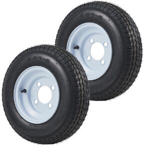 Garvee 2 Pack 4.80-12 4.80x12 480-12 Trailer Tires with 12 inch Rims, 4 Lug on 4 inch, Center Bore 2.83 inch, Multi-Function Utility Trailer Tire for Travel/Cargo/Boat/Horse/Farm/Lawn Mower in Kuwait