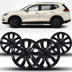 Winjet 17" Hub caps Wheel Covers Replacement for 2014-2020 Nissan Rogue [2014 2015 2016 2017 2018 2019 2020 Nissan Rogue] Wheel Rim Covers 17 Inch Hubcaps Set of 4 (Black Lacquer) in Kuwait