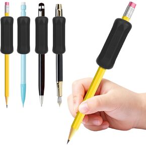 Weighted Pencil Grips 4 Pack, 1 oz Silicone Handwriting Aids for Kids & Adults, Writing Support for Dysgraphia, Autism, ADHD, Arthritis, Tremors, Grip Strength & Fine Motor Skills in Kuwait