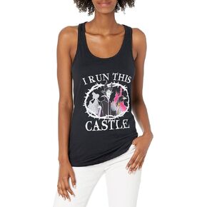 Disney Girls Princess I Run This Castle Slim Fit, Scoop Hem Racerback Tank in Saudi Arabia
