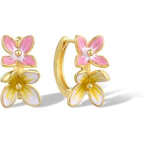 Santuzza 925 الفضة الاسترليني المينا اليدوية زهرة هوب الاقراط in Kuwait