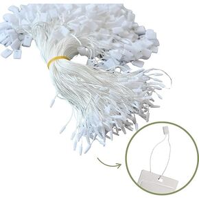 1000 Pack White Hang Tag Strings, 7–8 Inch Nylon Snap Lock Pin Loop Fasteners, Plastic Hook Ties for Clothing, Price Tags, Jewelry, Luggage & Retail Merchandise in Saudi Arabia