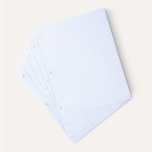 Amazon Basics Loose Leaf Paper, Graph Ruled Paper, 3 Hole Punched, 100 Sheets, 11" x 8.5", 6 pack, White in Saudi Arabia