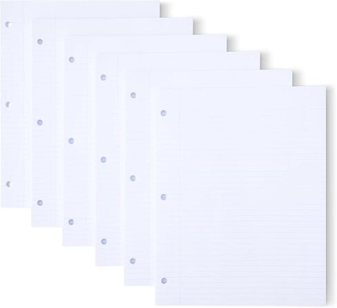 Amazon Basics Loose Leaf Paper, College Ruled Binder Paper, 100 Sheets, 11" x 8.5", 6 pack, White in Saudi Arabia