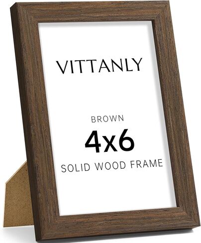 إطار صورة Vitanly مقاس 11 × 14، إطار من الخشب الصلب مع زجاج شبكي، يتضمن حصيرة مقاس 8 × 10، تعليق على الحائط لديكور المنزل، طبيعي، عبوة واحدة in Kuwait