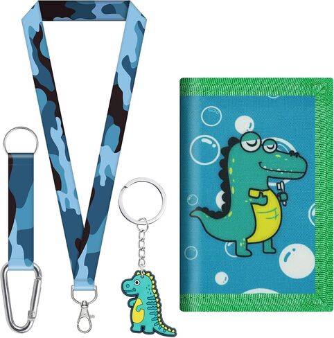 sundee Kids' Wallets for Boys and Girls, Trendy and Functional with Eye - Catching Charms and Matching Lanyards in Multiple Themes - Ideal for Every Little Explorer's Storage Needs-Baseball in Saudi Arabia