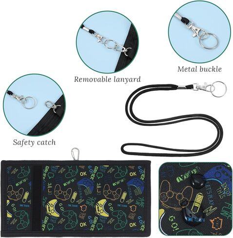 Wallet for Kids Boys 4-16 Trifold Wallet with Zippered Coin Pocket and Card Holders Canvas Outdoor Sports Wallets Children's Birthday Christmas Gifts Wallets Black Suitable Boy School Daily Uses in Saudi Arabia