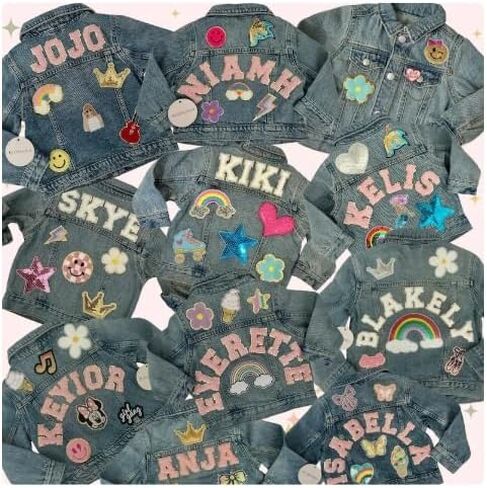 Personalized Kids Embroidered Denim Jacket - Custom Name & Cute Designs, Toddler to Youth Jean Coat, Perfect Birthday, Christmas & Back-to-School Gift for Boys & Girls in Saudi Arabia