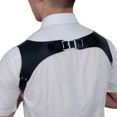 PENINSULA LOVE Men Leather Suspender Harness Body Belt Punk Chest Harness Adjustable Body Bondage Waist Belt in Saudi Arabia