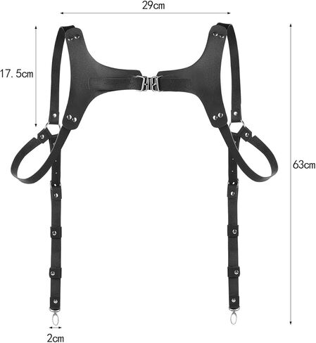 PENINSULA LOVE Men Leather Suspender Harness Body Belt Punk Chest Harness Adjustable Body Bondage Waist Belt in Saudi Arabia