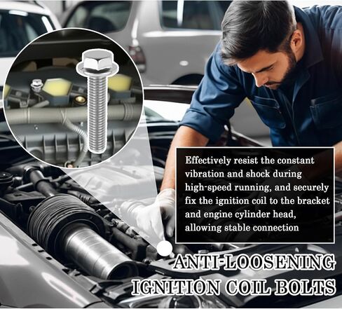 4PCS M5x25mm Car Ignition Coil Bolts OEM W714507S437,Stainless Steel Bolt Kit for Ignition Coils Compatible with Mercury Ford Lincoln,Automotive Replacement Ignitions Coils Bolt Set in Kuwait