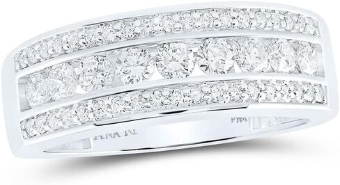 Jewels By Lux 14K White Gold Mens Round Diamond Band Ring 1 Cttw, Mens Size: 8-12 in Saudi Arabia