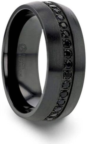 TALON Black Titanium Ring with Black Sapphires - 6mm - 8mm in Saudi Arabia