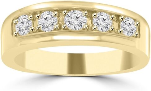 1.00 Men's Round Cut Diamond Wedding Band Ring (Color G Clarity SI-1) in 14 kt White Gold in Saudi Arabia