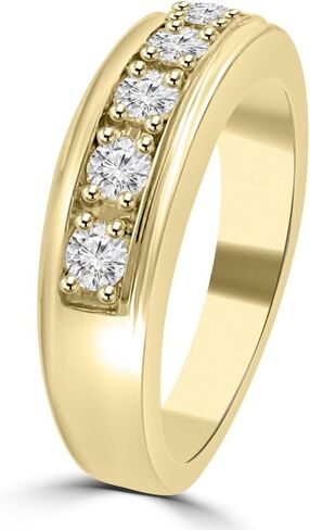 1.00 Men's Round Cut Diamond Wedding Band Ring (Color G Clarity SI-1) in 14 kt White Gold in Saudi Arabia