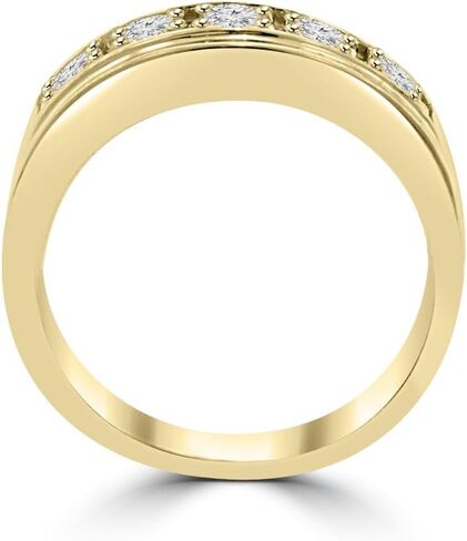 1.00 Men's Round Cut Diamond Wedding Band Ring (Color G Clarity SI-1) in 14 kt White Gold in Saudi Arabia
