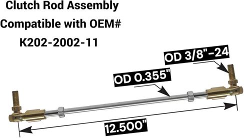 مجموعة قضيب القابض متوافقة مع Kenworth K202-2002-11، 12.5 بوصة، 3/8 بوصة -24 خيط، ذكر × ذكر in Kuwait
