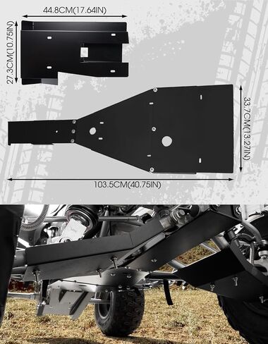 A & UTV PRO Aluminum Skid Plate Guard Kit for Yamaha Raptor 700/700R 2006-2025 Accessories, Full Chassis & Swing Arm Frame Protector Durable Black Powder Coated Guard for Off-Road ATV in Saudi Arabia